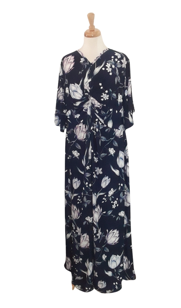 Ina Flare Sleeves Front Twist Maxi Dress - 4XL / JS SHOP