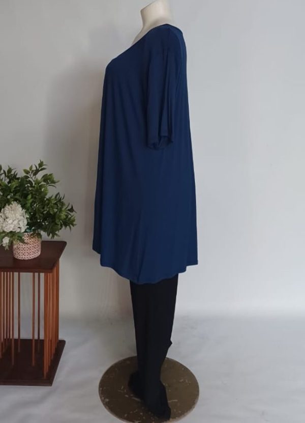 Alida Tunic Top 3XL – Blue Grey Viscose - Image 2