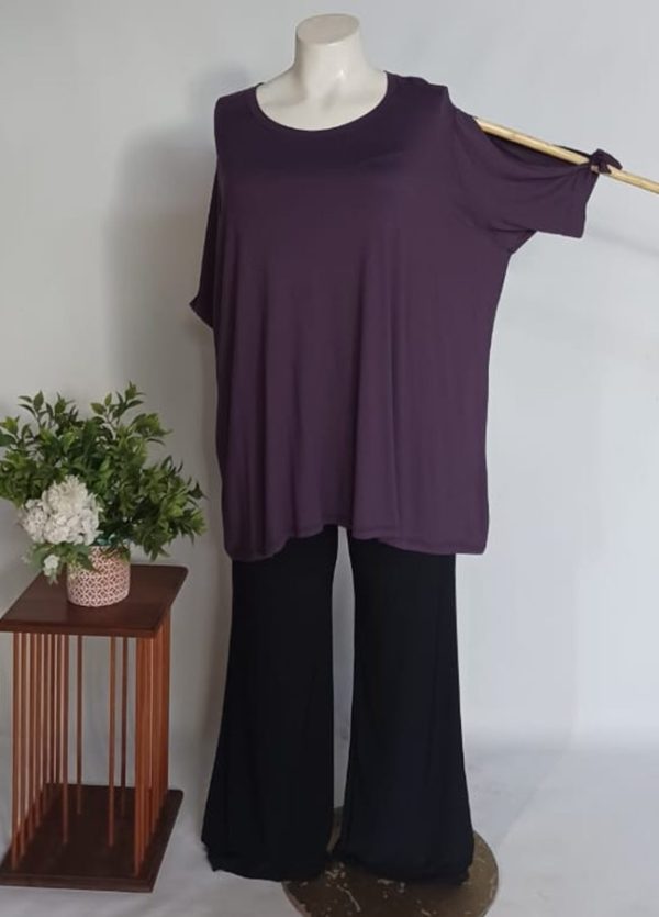 Anja Tunic Top 5XL – Eggplant Viscose - Image 2