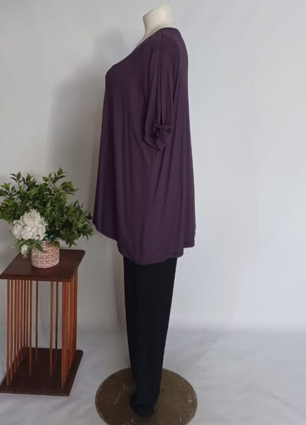 Anja Tunic Top 5XL – Eggplant Viscose - Image 3