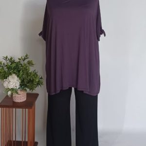 Anja Tunic Top 5XL – Eggplant Viscose