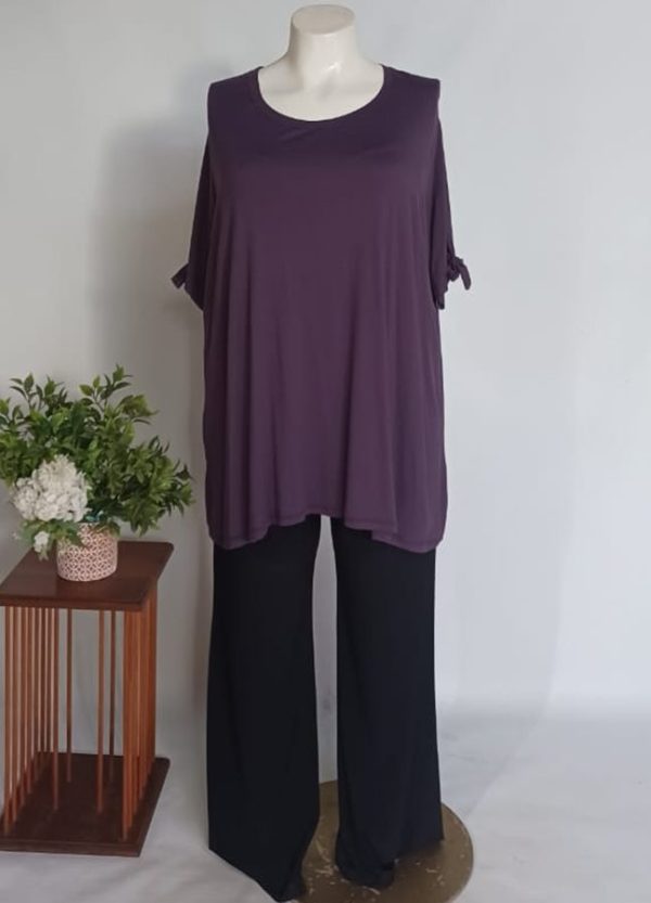 Anja Tunic Top 5XL – Eggplant Viscose