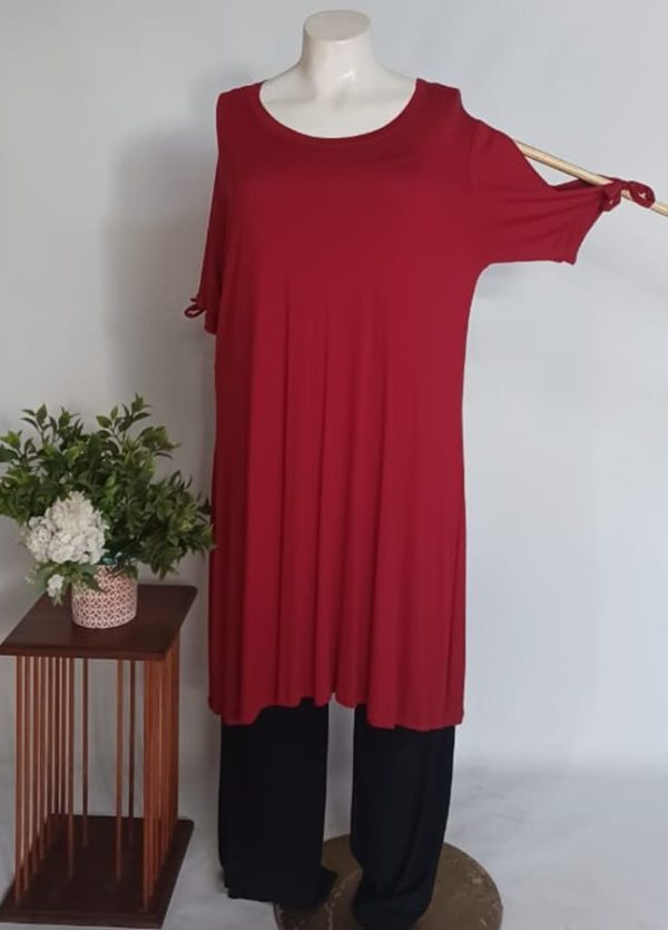 Anja Tunic Top 5XL – Red Viscose - Image 2