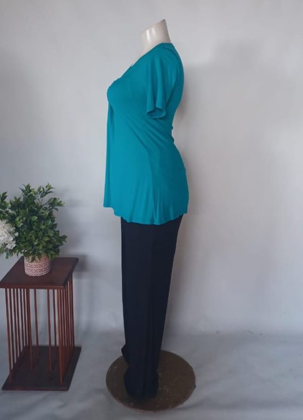 Gina Tunic Top XL | Teal Viscose Spandex - Image 2