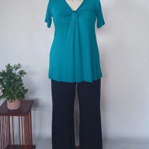Gina Tunic Top XL | Teal Viscose Spandex