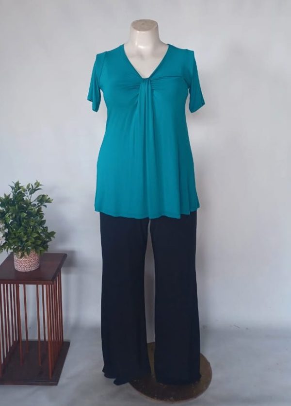 Gina Tunic Top XL | Teal Viscose Spandex