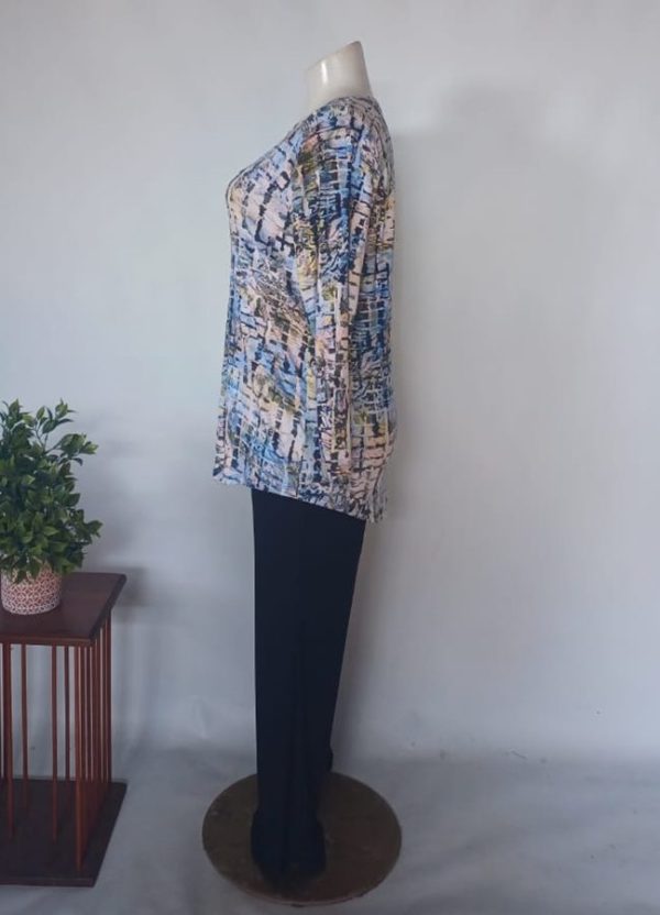 Marinda Tunic Top 2XL | Blue Mirage Viscose Spandex - Image 2