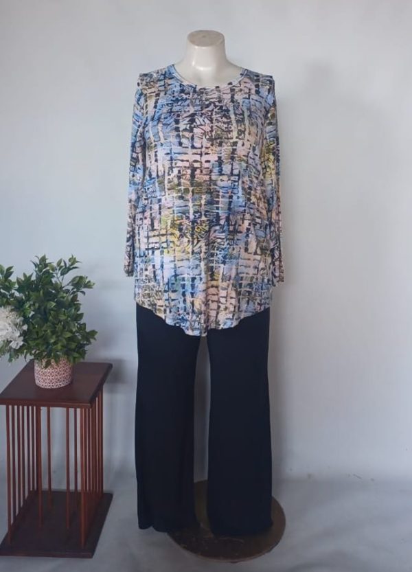 Marinda Tunic Top 2XL | Blue Mirage Viscose Spandex