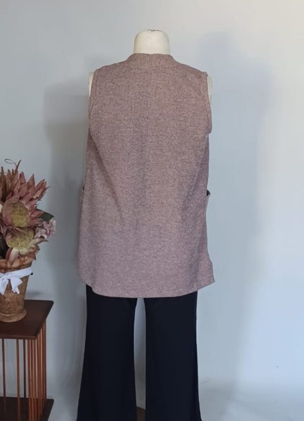 Evie Tunic Cardigan Large — Dusty Pink Melange - Image 3