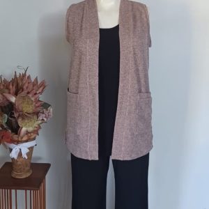 Evie Tunic Cardigan Large — Dusty Pink Melange
