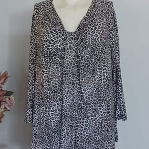 Gina Twist Front Top 5XL — Leopard Print DTY
