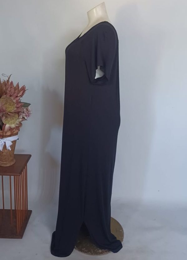Olivia Front Bow Maxi Dress 2XL — Black Viscose Spandex - Image 2