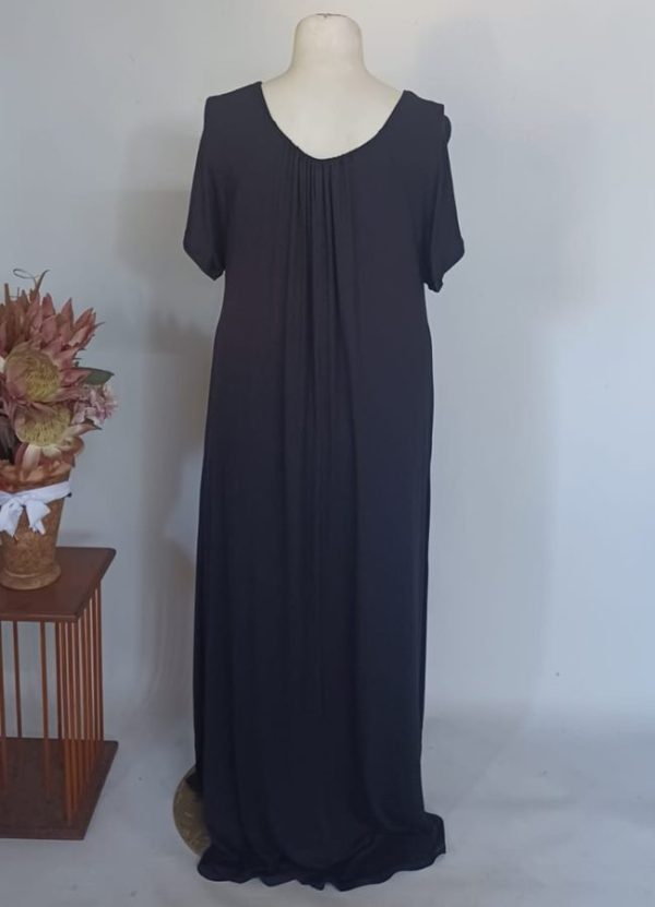 Olivia Front Bow Maxi Dress 2XL — Black Viscose Spandex - Image 3
