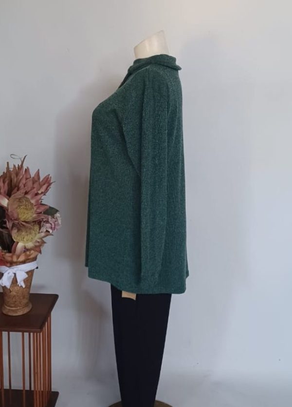Sophia Top Large — Bottle Green Rabbit Hair - Image 2