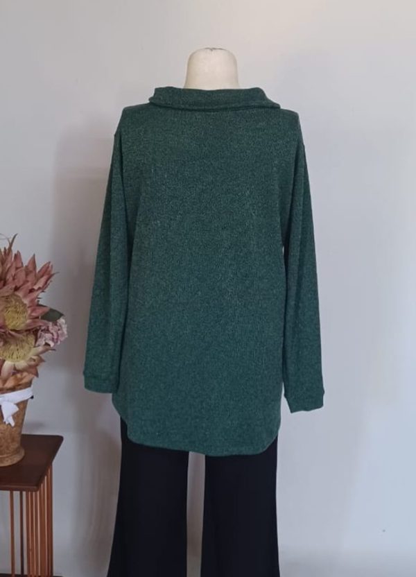 Sophia Top Large — Bottle Green Rabbit Hair - Image 3