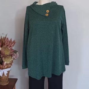Sophia Top Large — Bottle Green Rabbit Hair