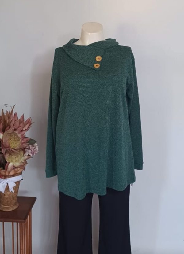 Sophia Top Large — Bottle Green Rabbit Hair