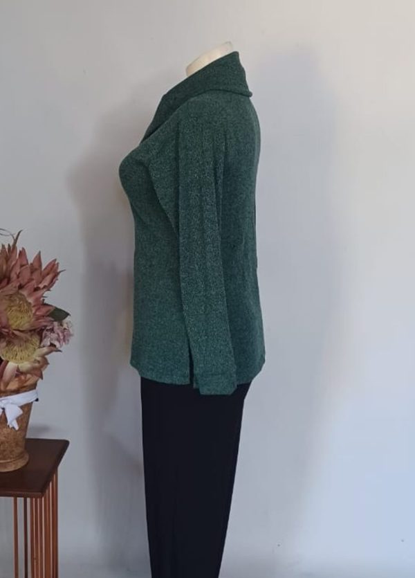 Sybella Top Large — Bottle Green Rabbit Hair - Image 2