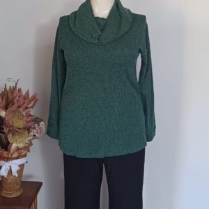 Sybella Top Large — Bottle Green Rabbit Hair
