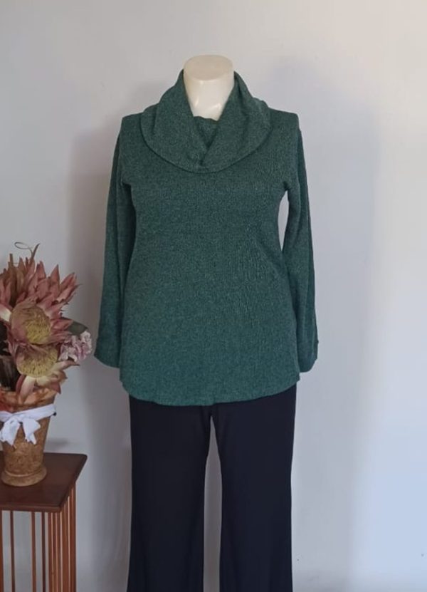 Sybella Top Large — Bottle Green Rabbit Hair